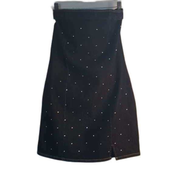 Heart & Heels Dress XL Dark Denim Halter Mini jeweled Y2K Style Britney Spears - Picture 1 of 12